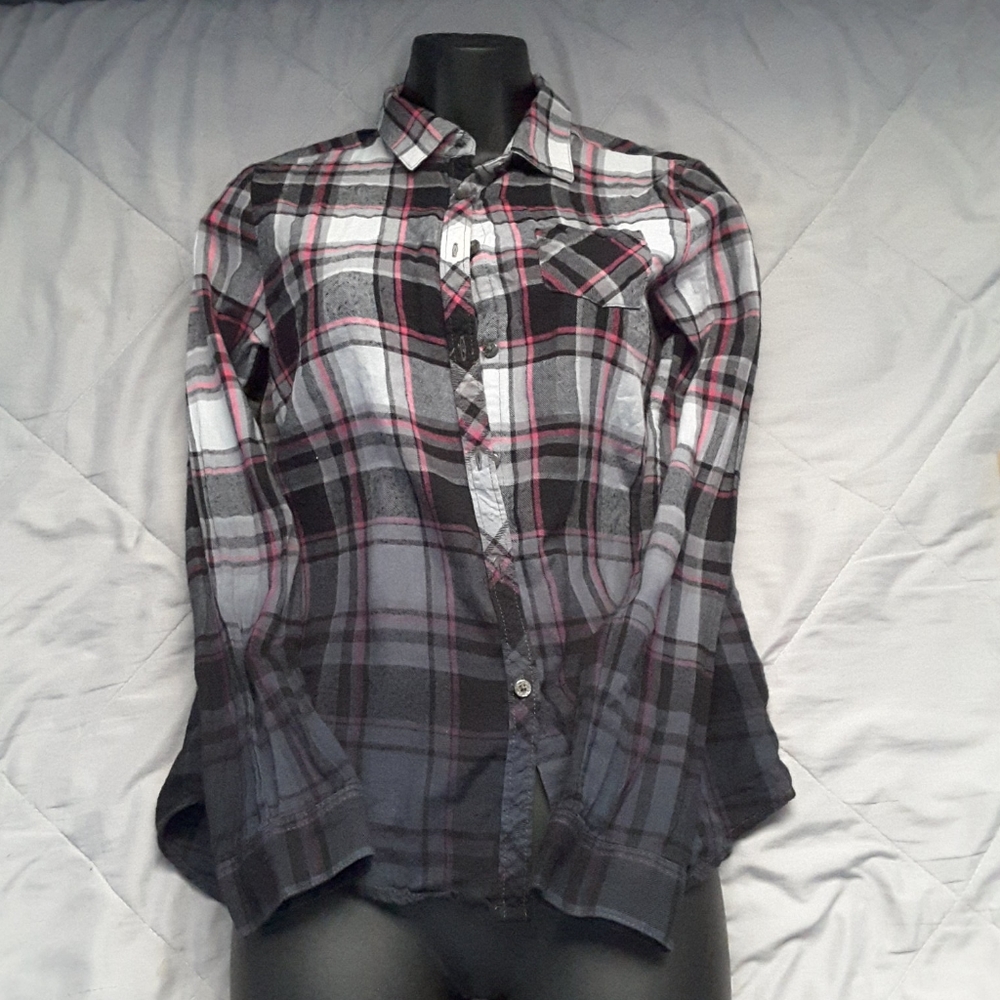 Button-down plaid shirt